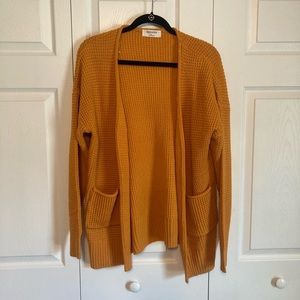 Zenana Golden Mustard Open Cardigan Sweater Size Large